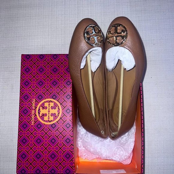 Royal Tan/Gold Chelsea Ballet Flat in Tumbled Leather (ONLY USED TWICE) - Picture 5 of 11